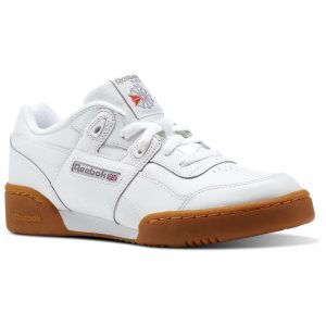 Reebok Workout Plus Turnschuhe Kinder - Weiß/DunkelGrau/Rot/Königsblau - DE 965-BEX